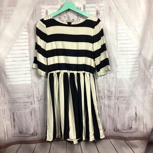 Alice & Olivia Striped Black & White Silk Dress M